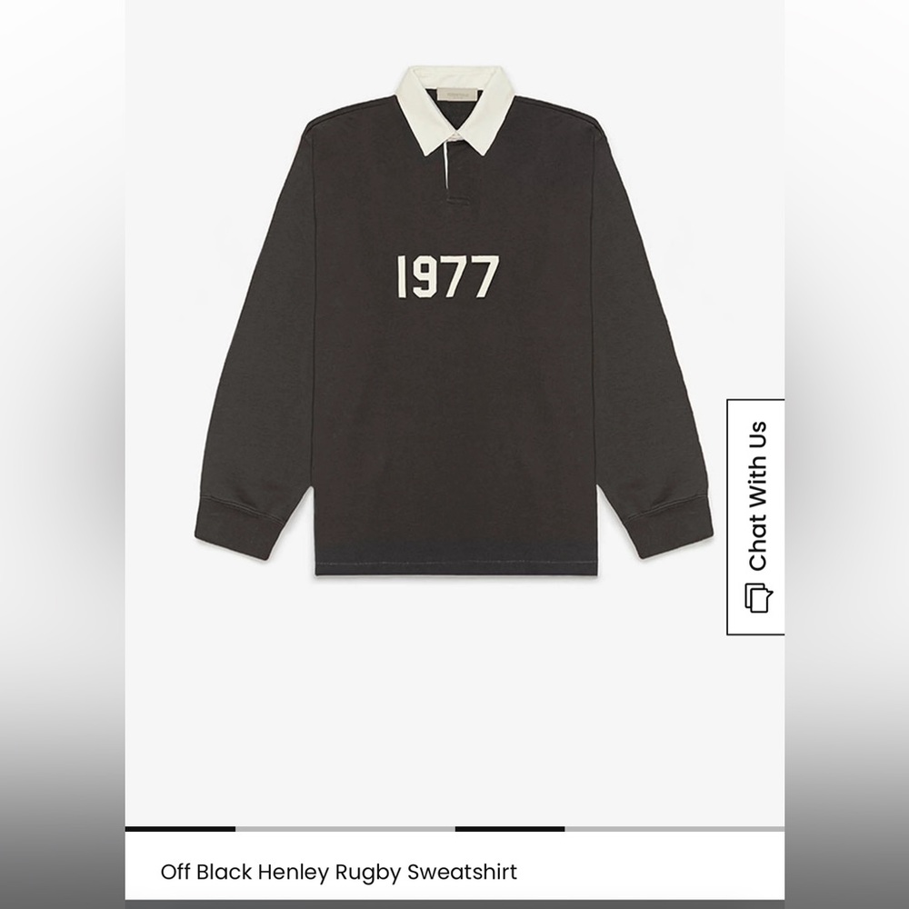 Fear Of God Rugby Shirt OFF BLACK BRAND NEW SIZE MEDIUM